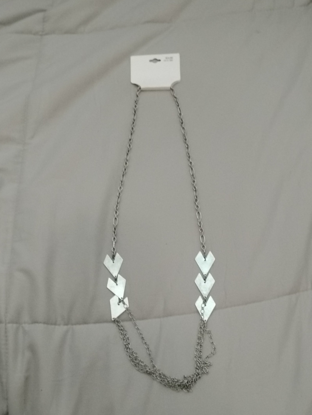 Silver Chevron Multi-Chain Necklace - Women Jewelry